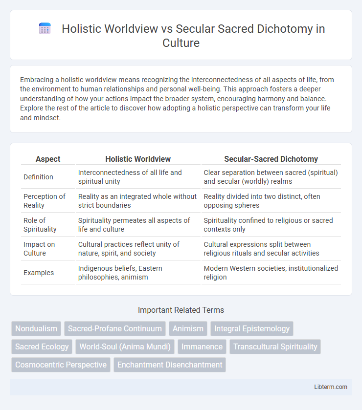 Secular Sacred Dichotomy vs Holistic Worldview in Culture - What is The Difference?