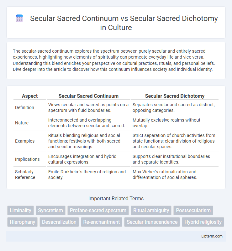 Secular Sacred Dichotomy vs Secular Sacred Continuum in Culture - What is The Difference?