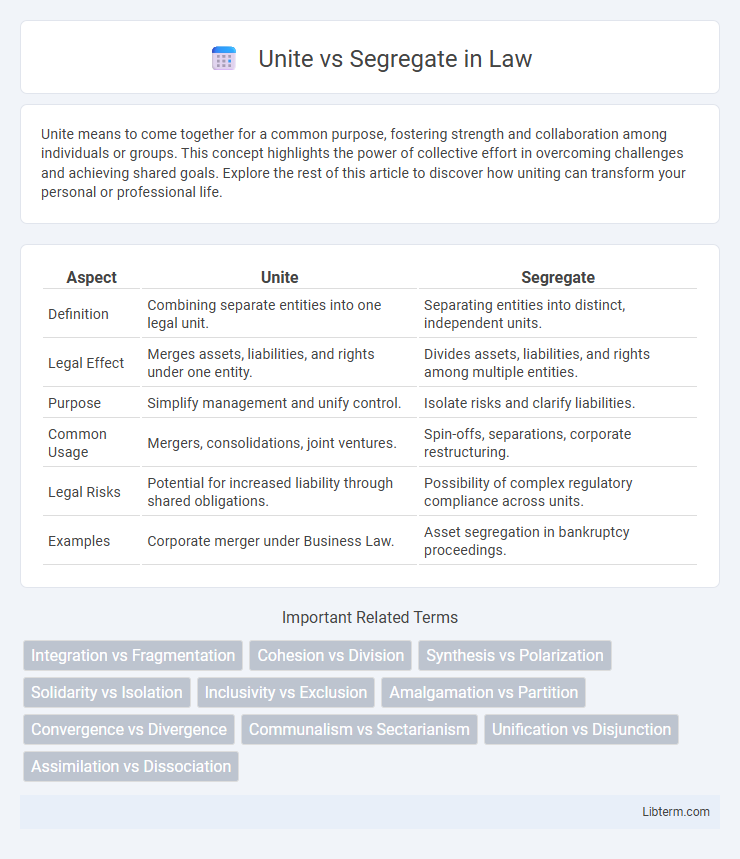 Segregate vs Unite in Law - What is The Difference?