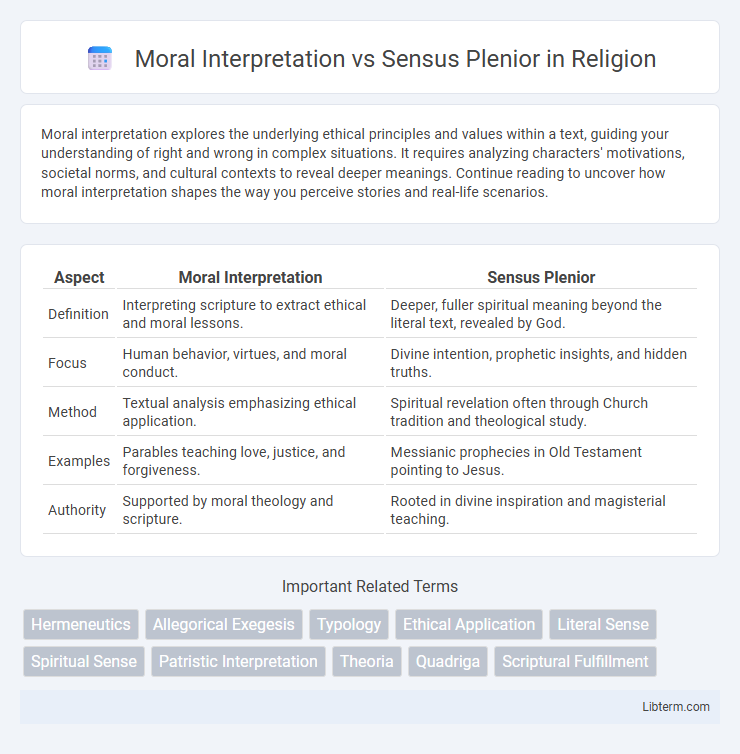 Sensus Plenior vs Moral Interpretation in Religion - What is The Difference?