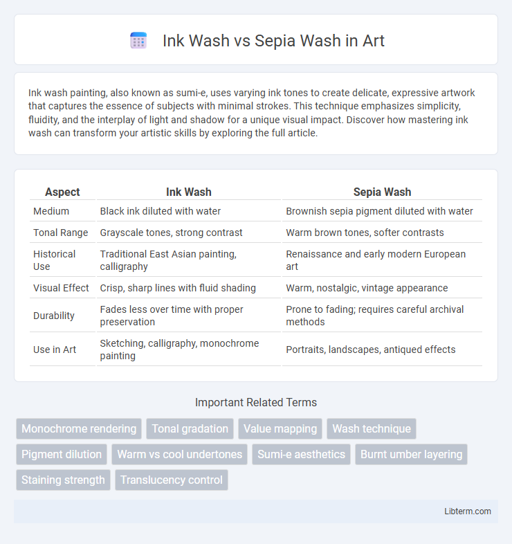 Sepia Wash vs Ink Wash in Art - What is The Difference?