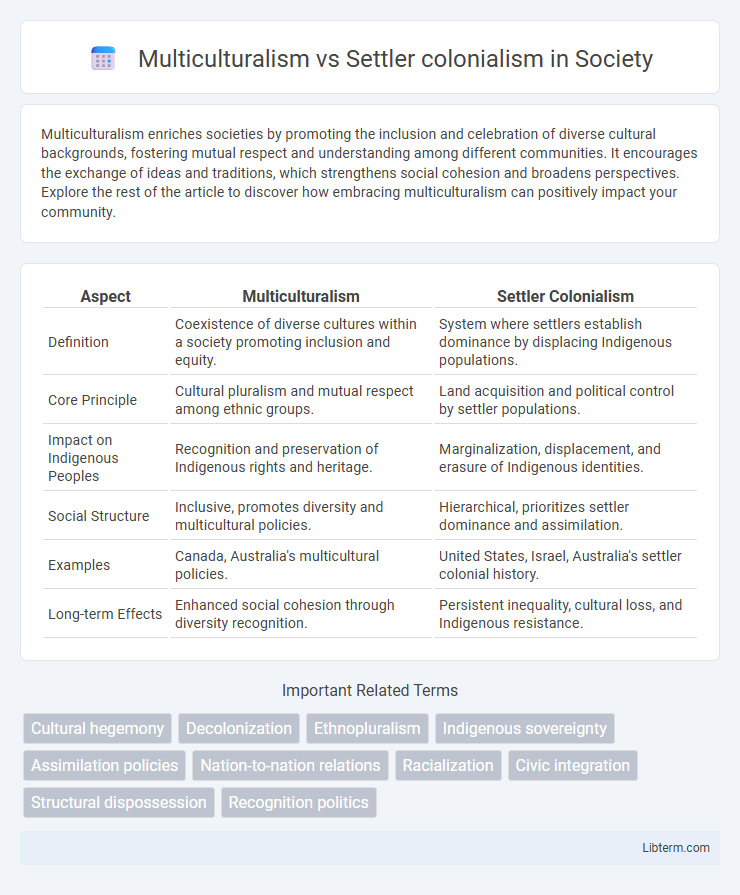 Settler colonialism vs Multiculturalism in Society - What is The Difference?