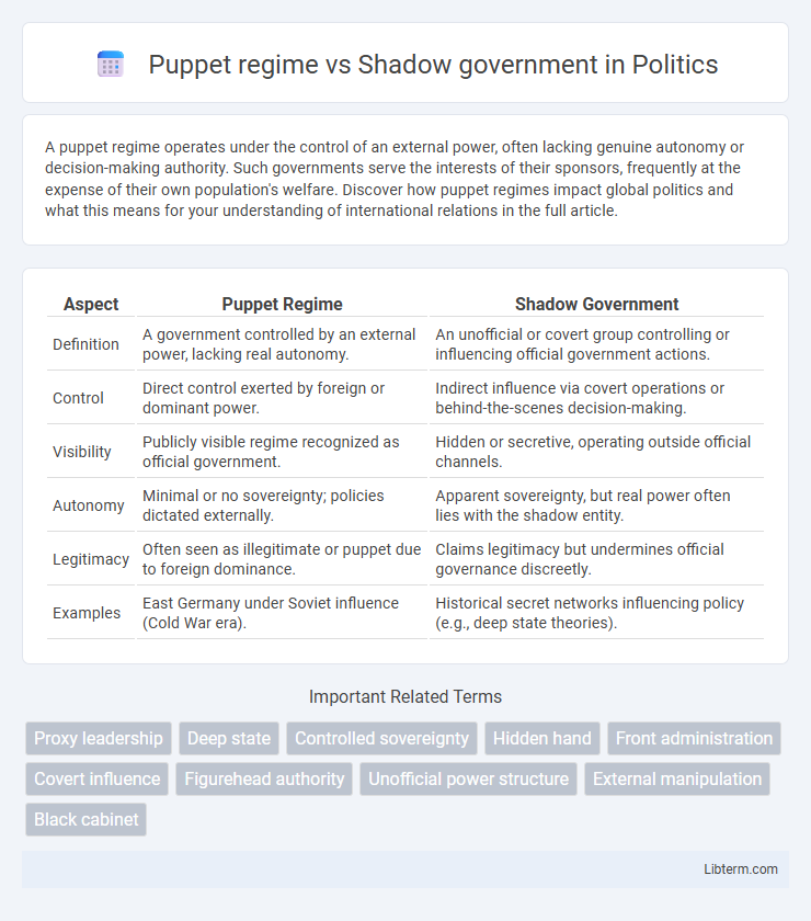Shadow government vs Puppet regime in Politics - What is The Difference?