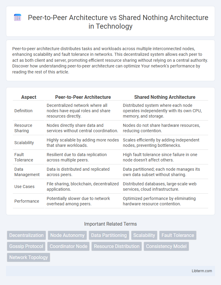 Shared Nothing Architecture vs Peer-to-Peer Architecture in Technology - What is The Difference?