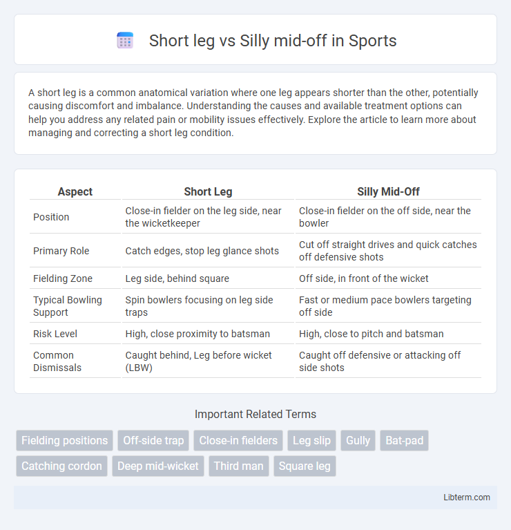 Silly mid-off vs Short leg in Sports - What is The Difference?