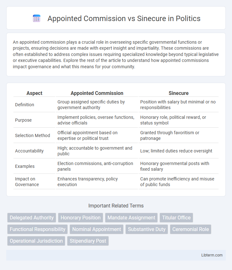 Sinecure vs Appointed Commission in Politics - What is The Difference?