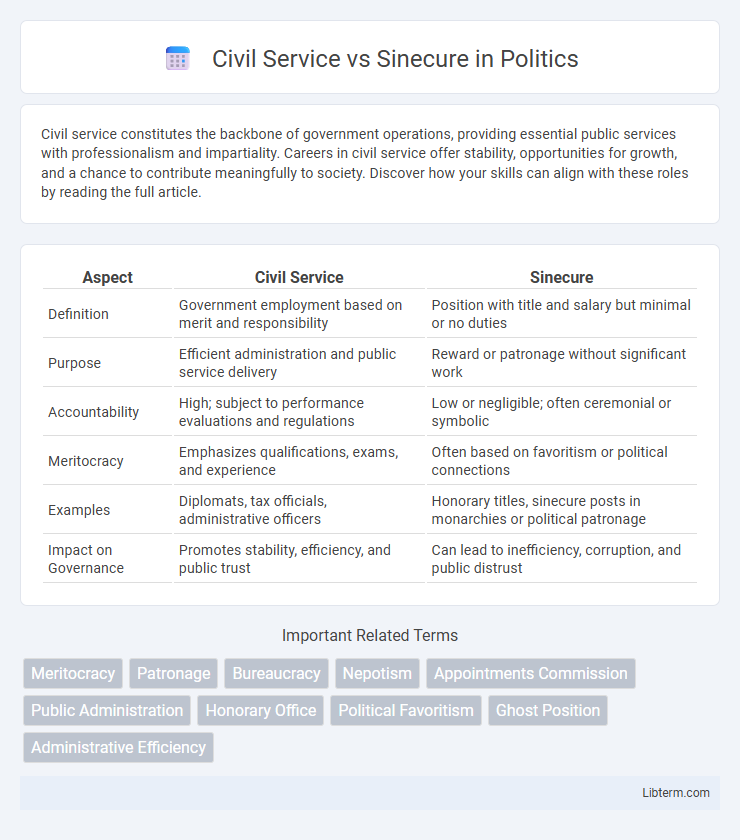 Sinecure vs Civil Service in Politics - What is The Difference?