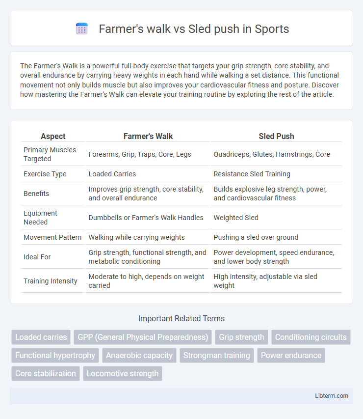 Sled push vs Farmer's walk in Sports - What is The Difference?