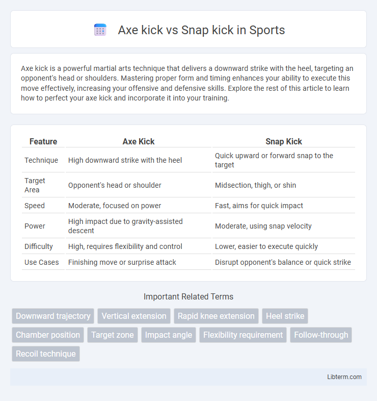 Snap kick vs Axe kick in Sports - What is The Difference?