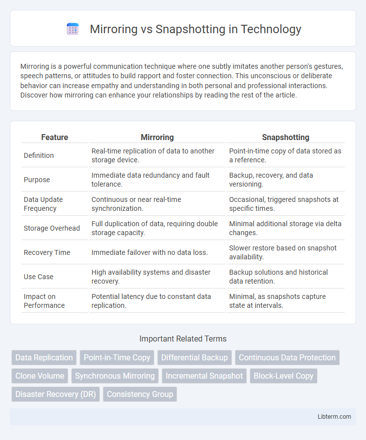Snapshotting vs Mirroring in Technology - What is The Difference?