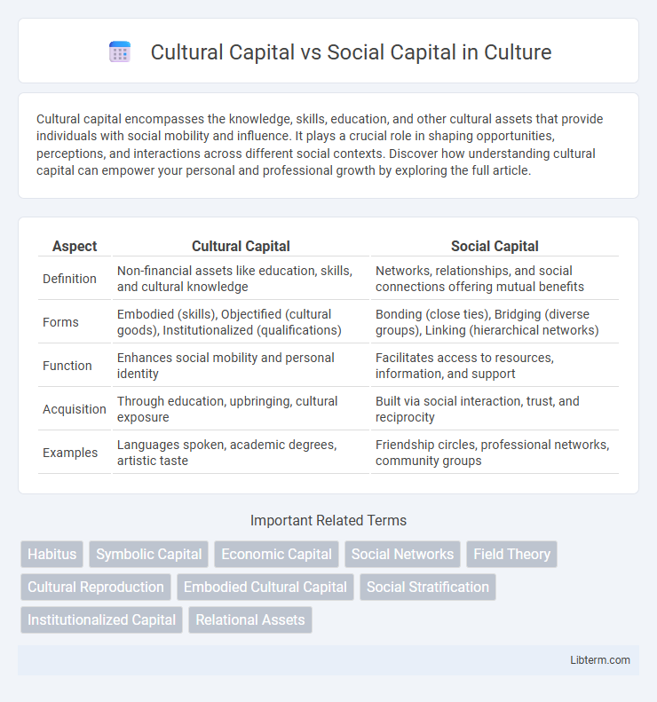 Social Capital vs Cultural Capital in Culture - What is The Difference?