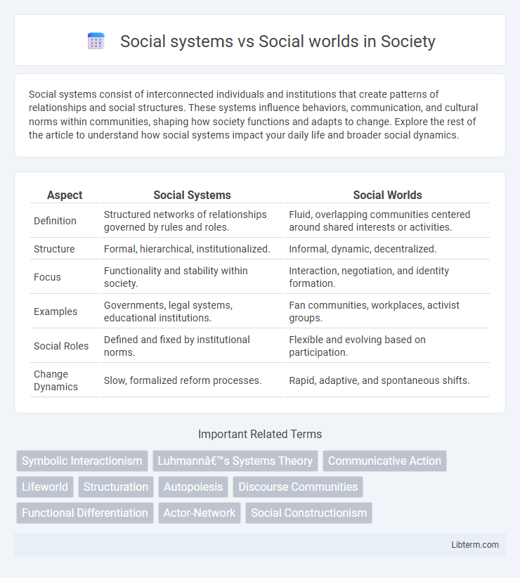 Social worlds vs Social systems in Society - What is The Difference?