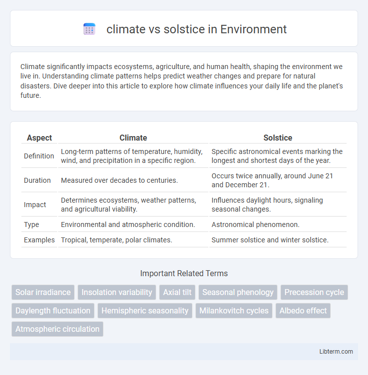 solstice vs climate in Environment - What is The Difference?