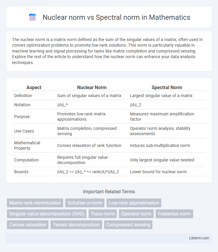 Spectral norm vs Nuclear norm in Mathematics - What is The Difference?