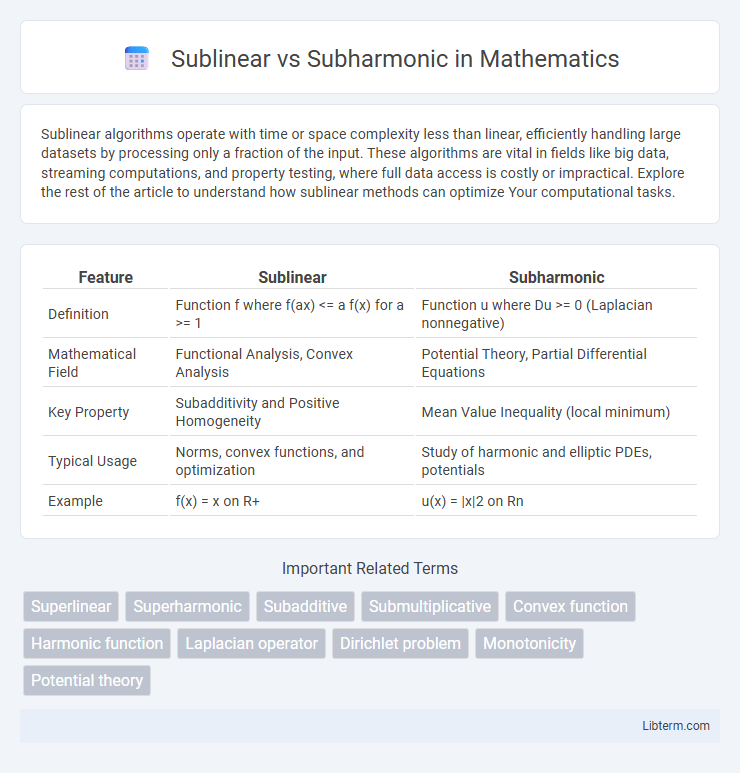 Subharmonic vs Sublinear in Mathematics - What is The Difference?