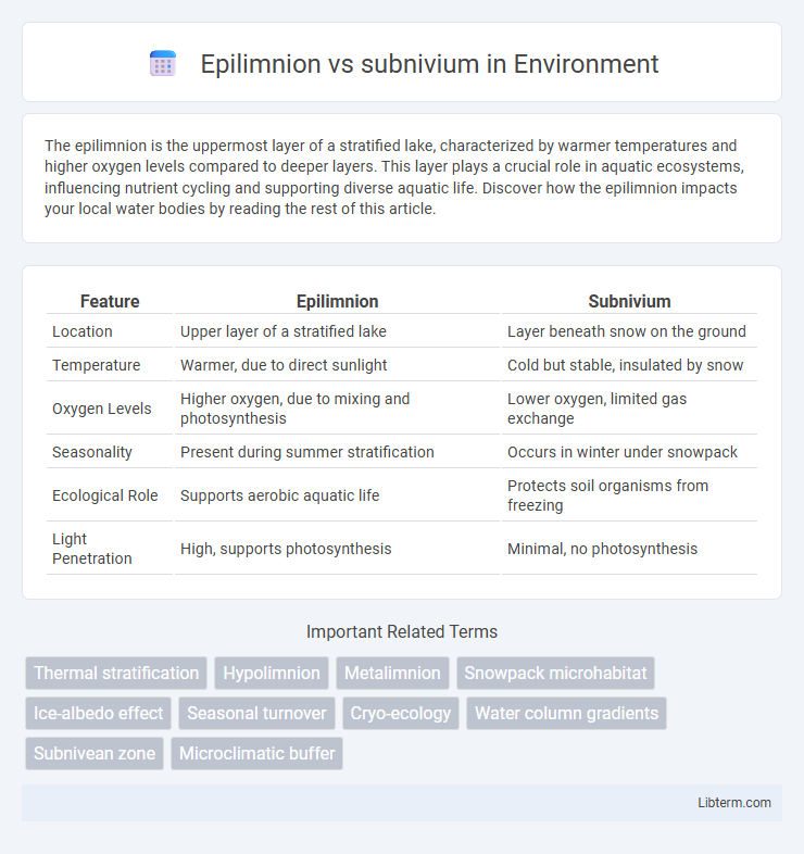 subnivium vs Epilimnion in Environment - What is The Difference?