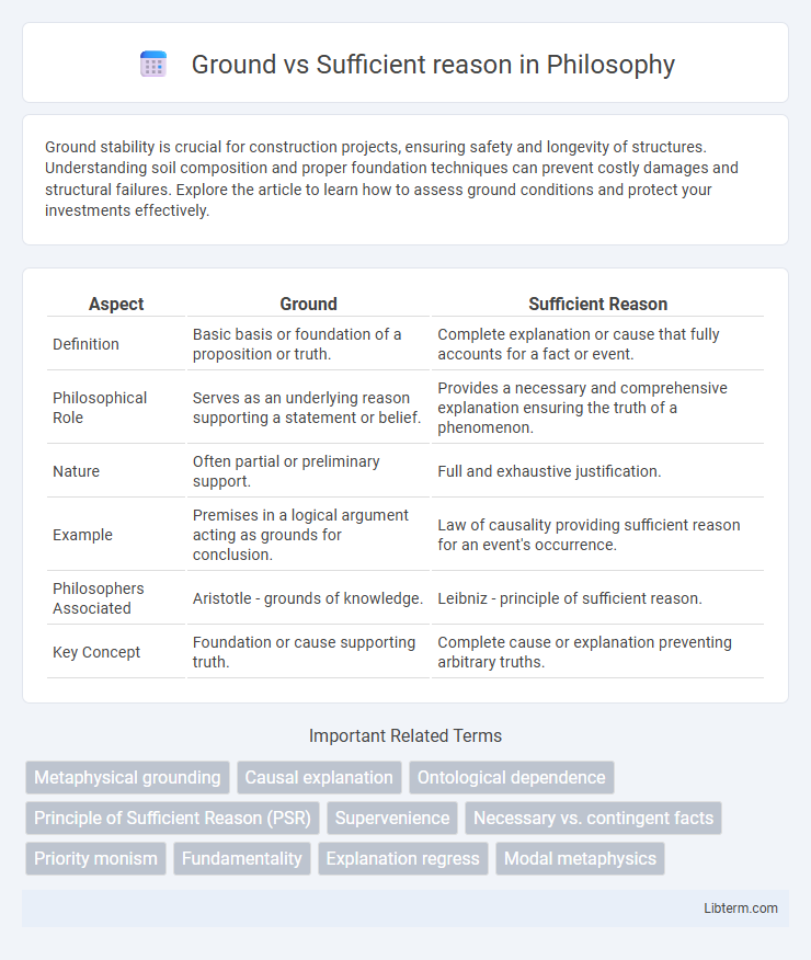 Sufficient reason vs Ground in Philosophy - What is The Difference?