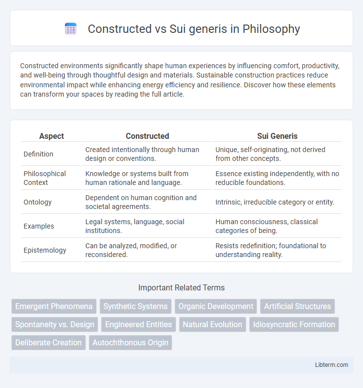 Sui generis vs Constructed in Philosophy - What is The Difference?