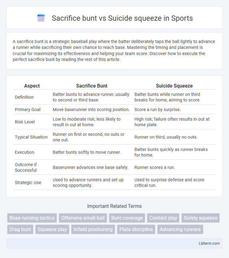 Suicide squeeze vs Sacrifice bunt in Sports - What is The Difference?