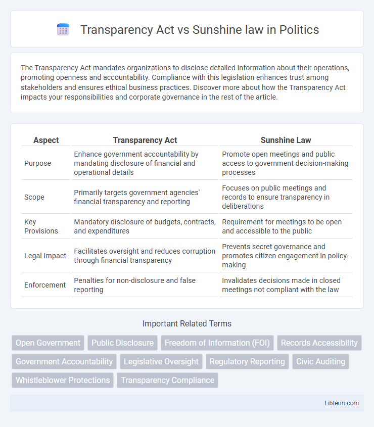 Sunshine law vs Transparency Act in Politics - What is The Difference?