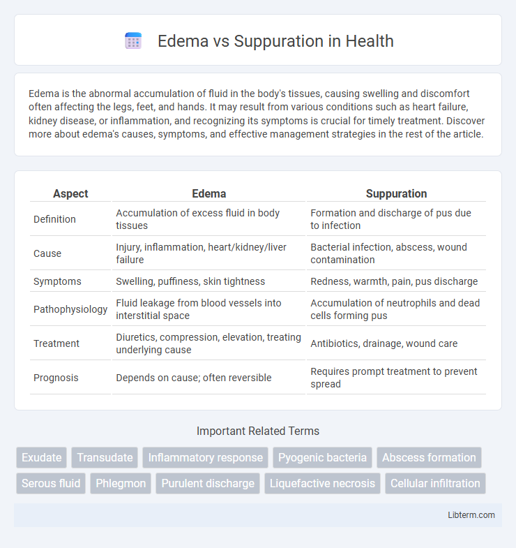 Suppuration vs Edema in Health - What is The Difference?