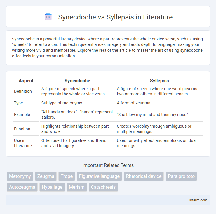 Syllepsis vs Synecdoche in Literature - What is The Difference?