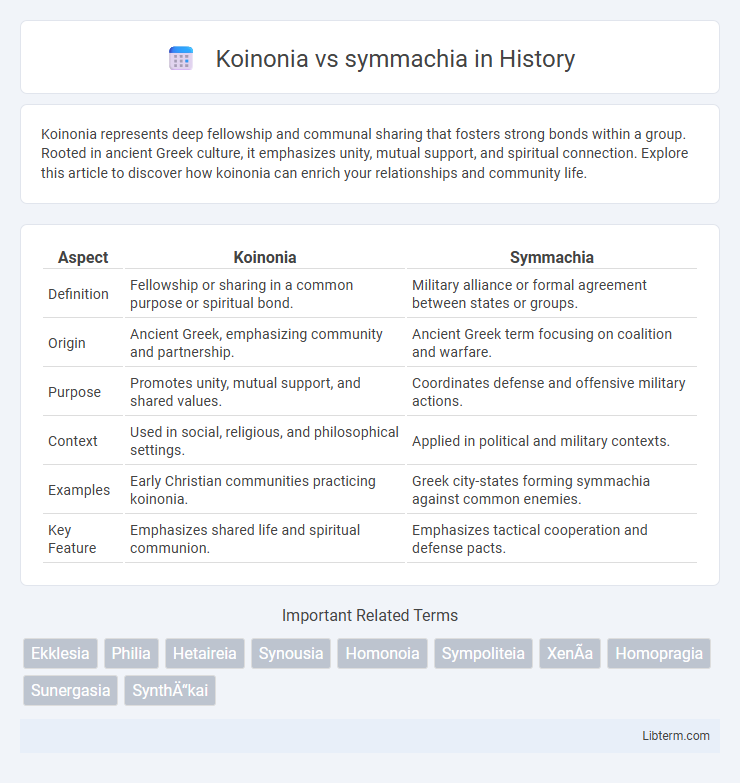 symmachia vs Koinonia in History - What is The Difference?