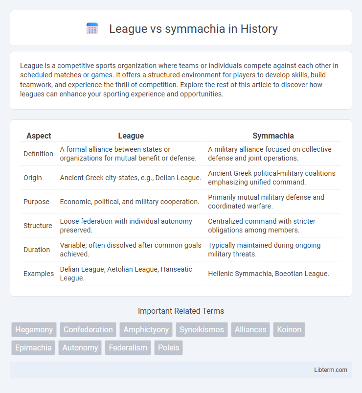 symmachia vs League in History - What is The Difference?