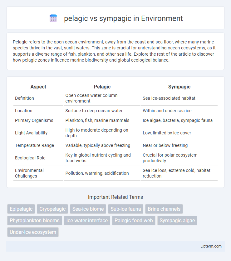 sympagic vs pelagic in Environment - What is The Difference?