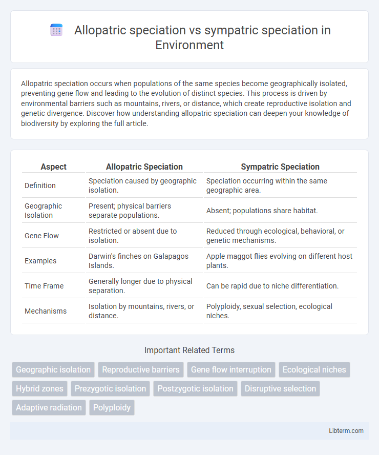 sympatric speciation vs Allopatric speciation in Environment - What is The Difference?