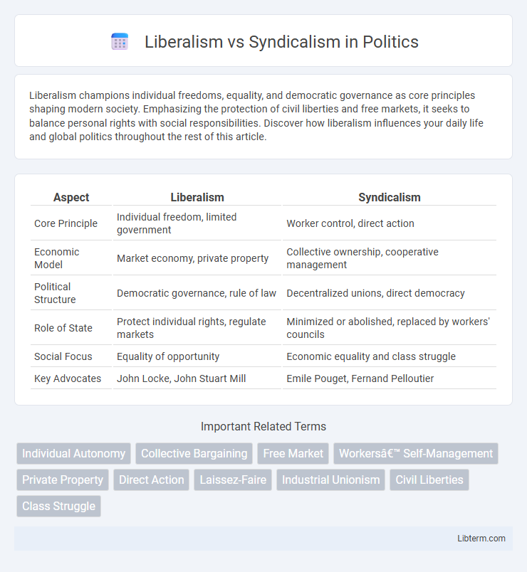 Syndicalism vs Liberalism in Politics - What is The Difference?