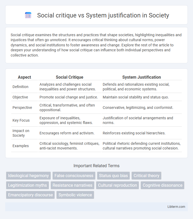 System justification vs Social critique in Society - What is The Difference?