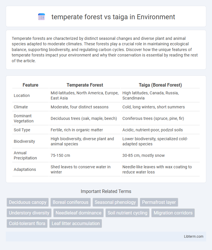 taiga vs temperate forest in Environment - What is The Difference?
