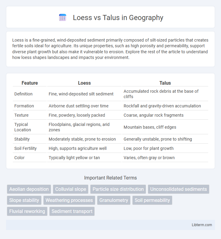 Talus vs Loess in Geography - What is The Difference?