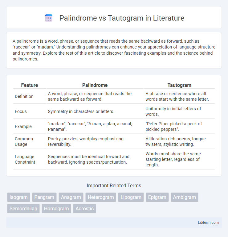 Tautogram vs Palindrome in Literature - What is The Difference?