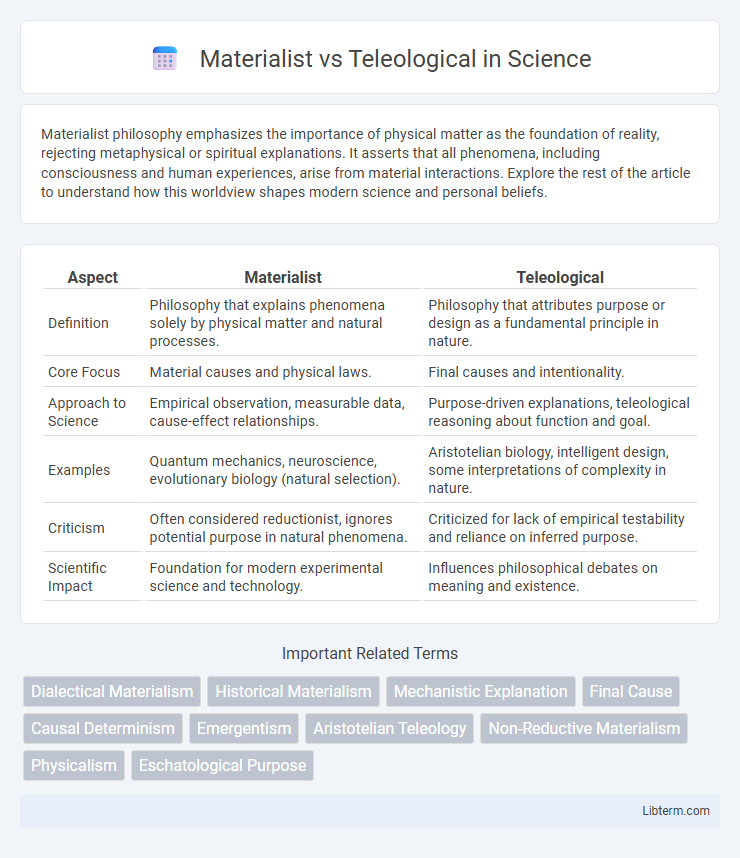 Teleological vs Materialist in Science - What is The Difference?