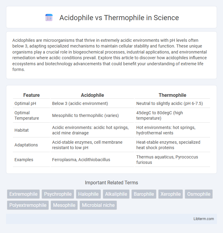Thermophile vs Acidophile in Science - What is The Difference?