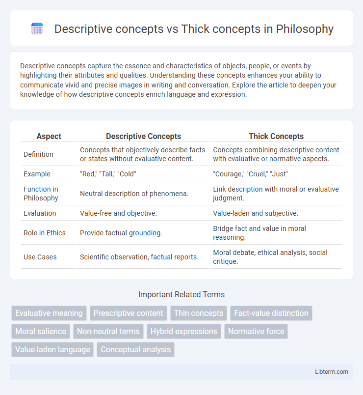 Thick concepts vs Descriptive concepts in Philosophy - What is The Difference?