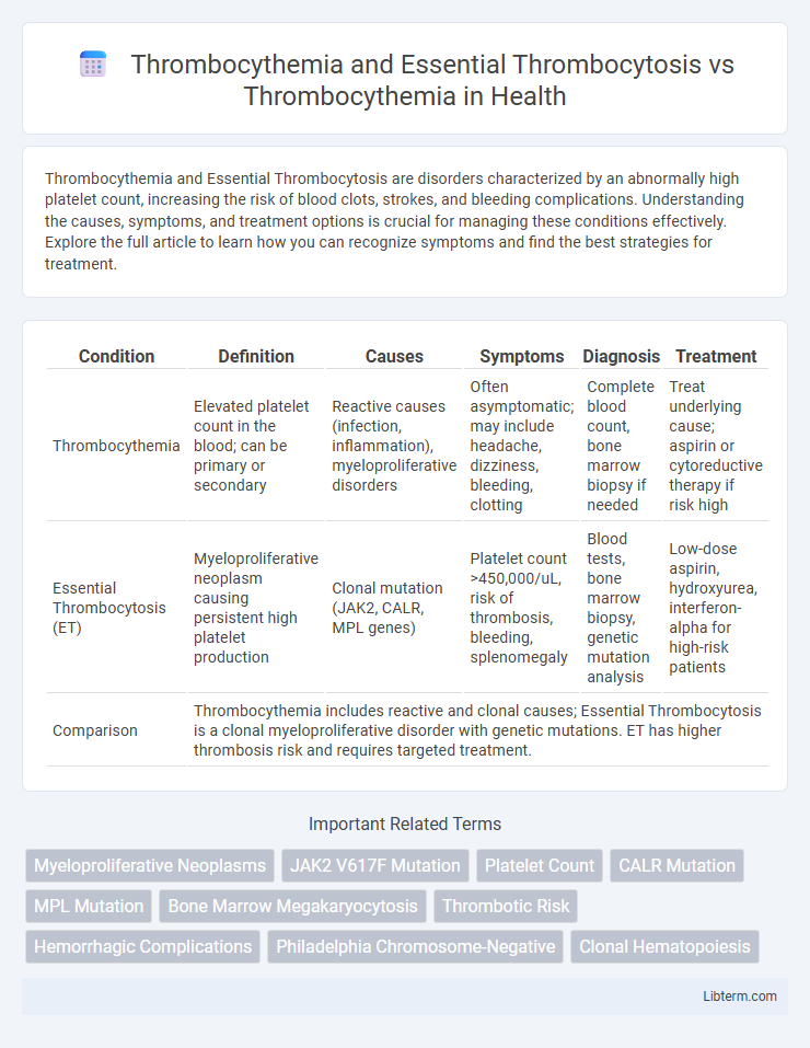 Thrombocythemia vs Thrombocythemia and Essential Thrombocytosis in Health - What is The Difference?