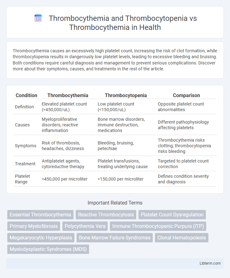 Thrombocythemia vs Thrombocythemia and Thrombocytopenia in Health - What is The Difference?