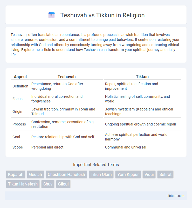 Tikkun vs Teshuvah in Religion - What is The Difference?