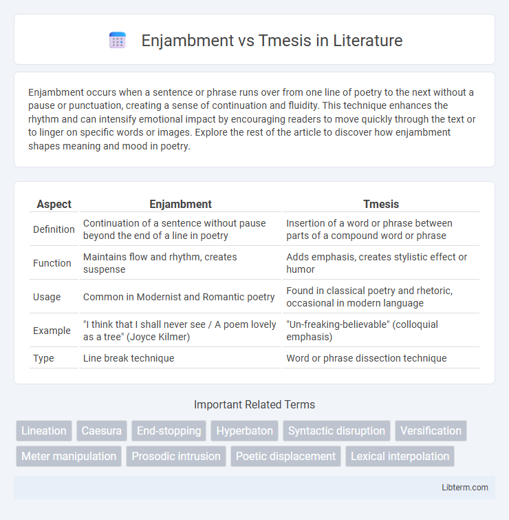 Tmesis vs Enjambment in Literature - What is The Difference?