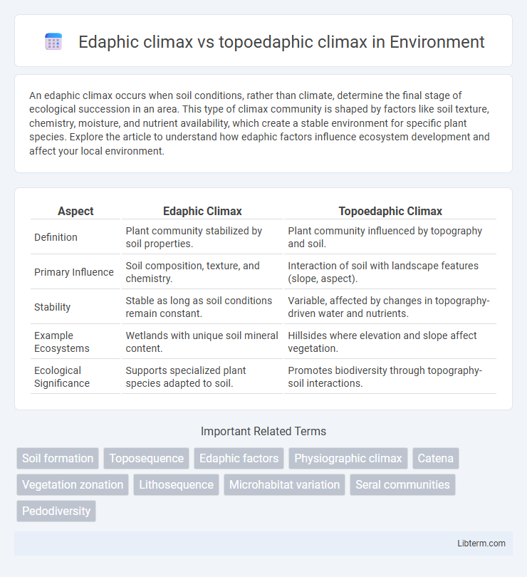 topoedaphic climax vs Edaphic climax in Environment - What is The Difference?