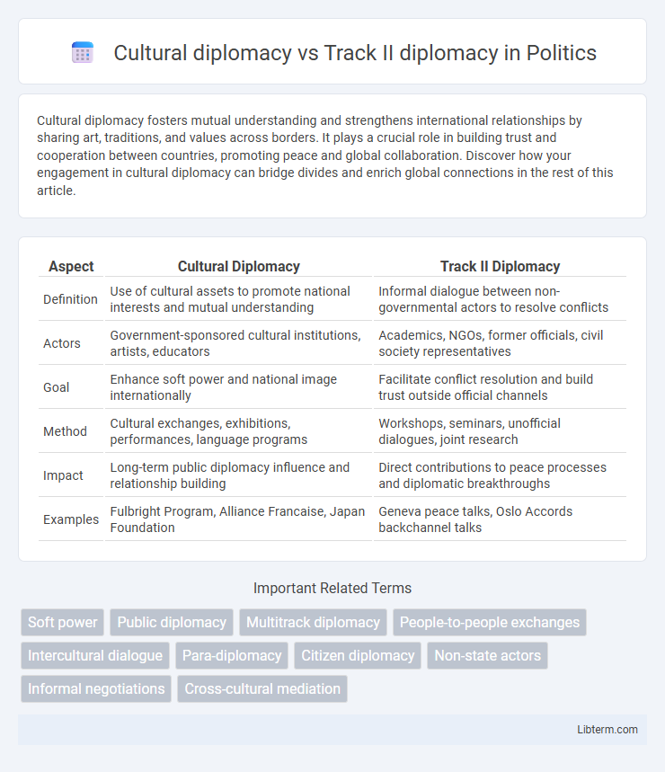 Track II diplomacy vs Cultural diplomacy in Politics - What is The Difference?