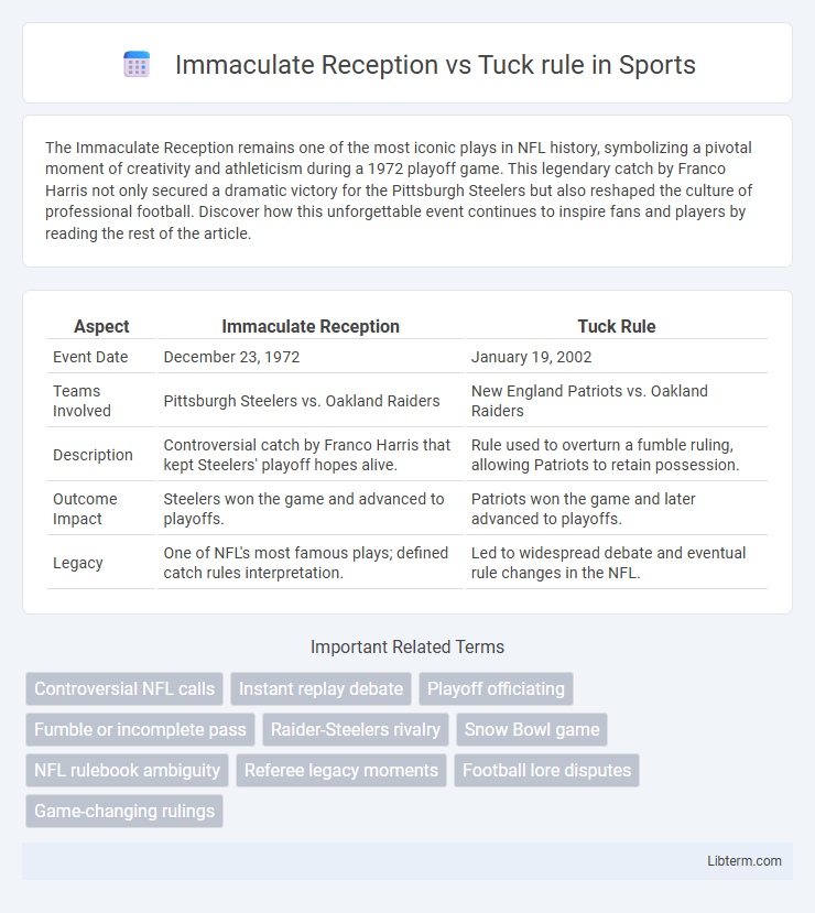 Tuck rule vs Immaculate Reception in Sports - What is The Difference?