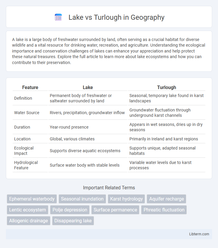 Turlough vs Lake in Geography - What is The Difference?