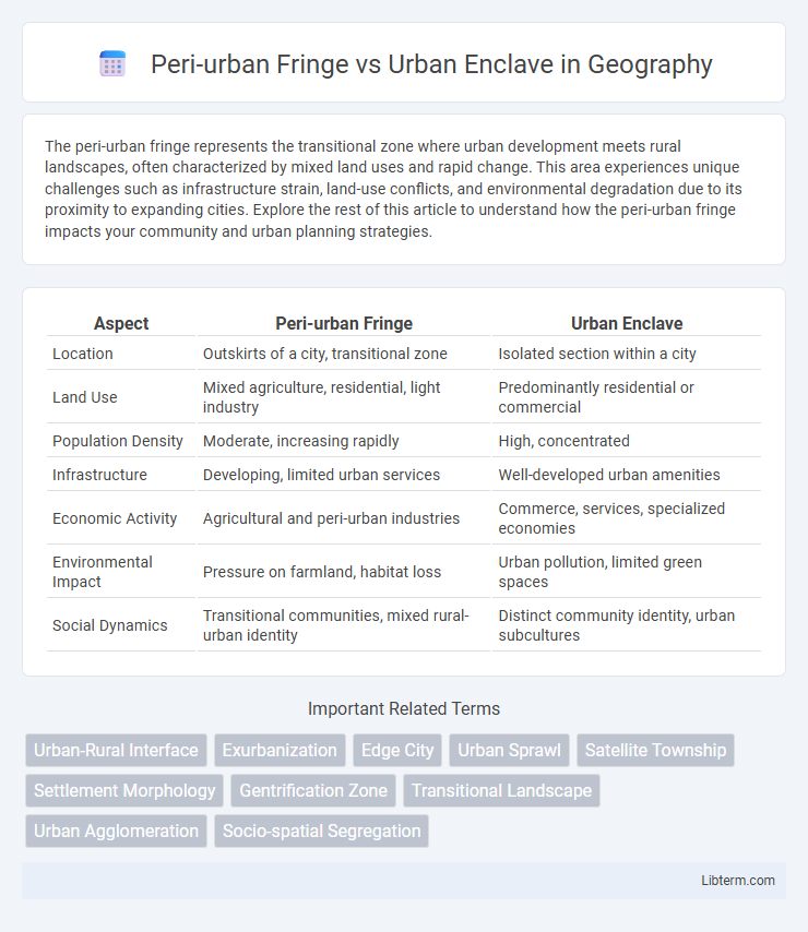 Urban Enclave vs Peri-urban Fringe in Geography - What is The Difference?