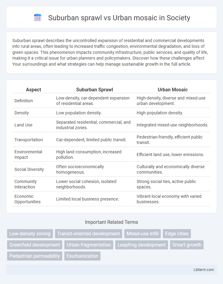 Urban mosaic vs Suburban sprawl in Society - What is The Difference?