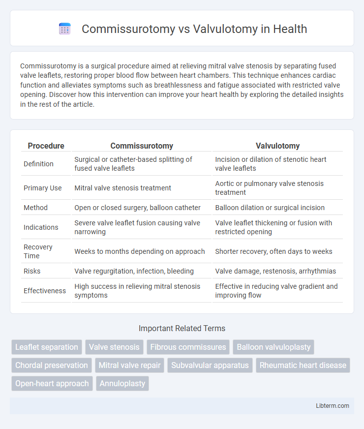 Valvulotomy vs Commissurotomy in Health - What is The Difference?