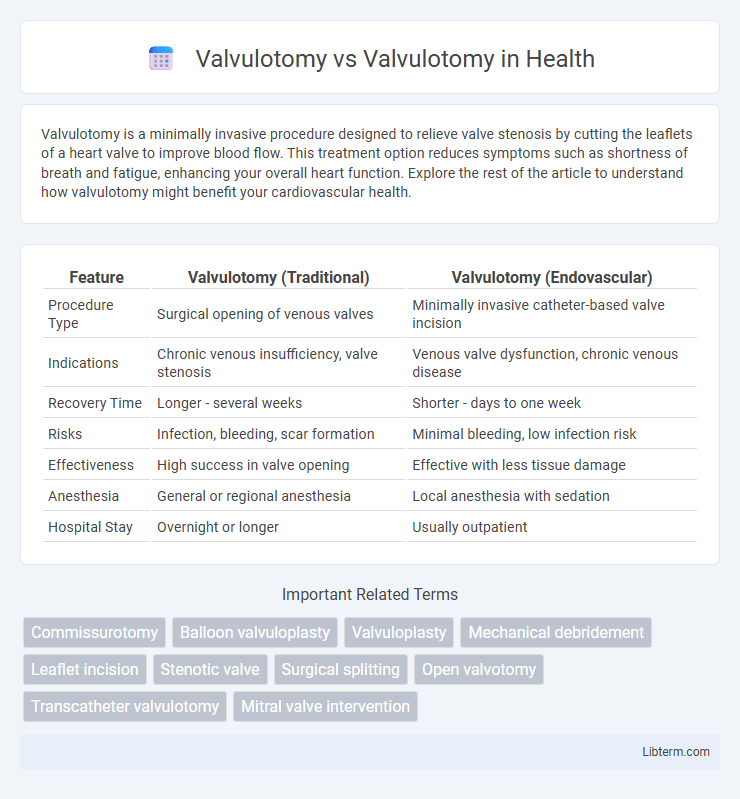 Valvulotomy vs Valvulotomy in Health - What is The Difference?
